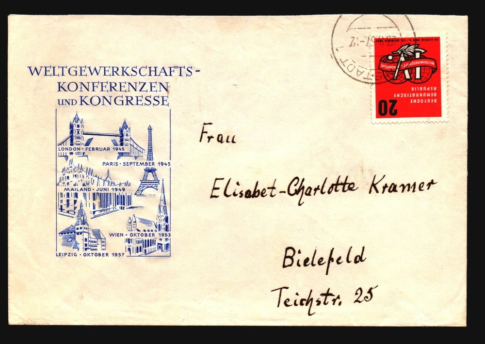 Germany DDR 1957 Arnstadt Event Cover (II) – Z17227