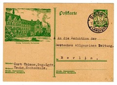 Danzig GA P45 Stamped Briefmarke Technical University View (GA4748)