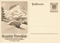 Card Germany 1936 WWII 3rd Reich Era Winter Olyumpics Mint Authentic