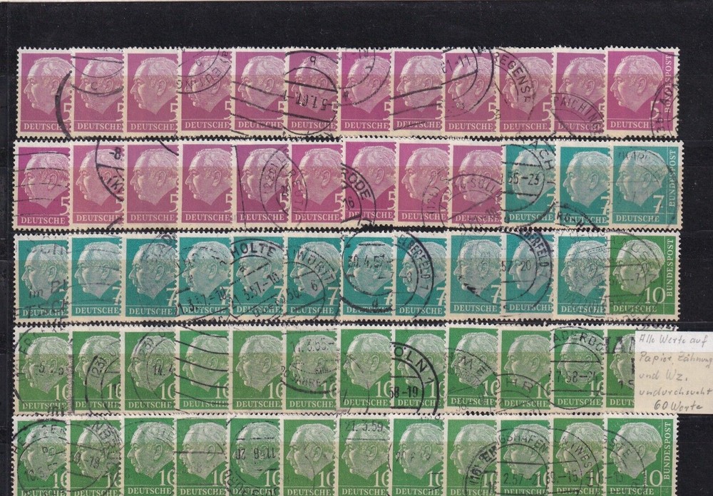 SA13S Germany 1954 Professor Dr. Th. Heuss used stamps