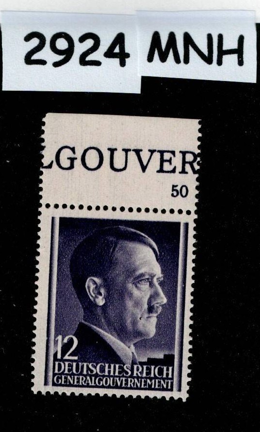 MNH stamp Adolf Hitler Sc N80 12GR 1941 WWII Germany Occupied Poland #2924