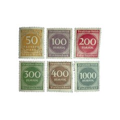 Germany Hyperinflation Stamps Lot Of 6 1923 MNH Sc.229,230,231,232,234,239