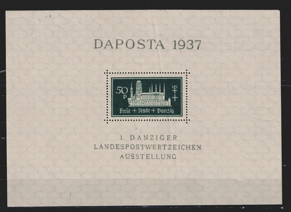 Danzig Germany Famous Castle Stamp Expo Souvenir Sheet 1937 MLH A-5