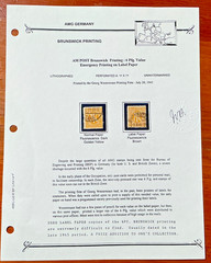 Rare AMG Germany 6 Pfg Brunswick AM POST Brown Label Paper Variety Cert JV Bush