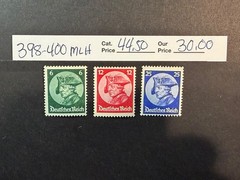 Germany # 398 – 400 MLH 2024 Scott Catalogue Value $ 44.50