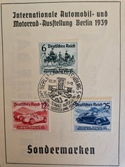 1939 Germany Auto Show Souvenir Sheet Set 3 Mint Stamps Berlin Cancel Hinged MH