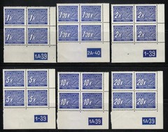 Bohemia & Moravia 1939/1940 MNH Mi 1-14 Sc J1-J14 Due Plate number Blocks **