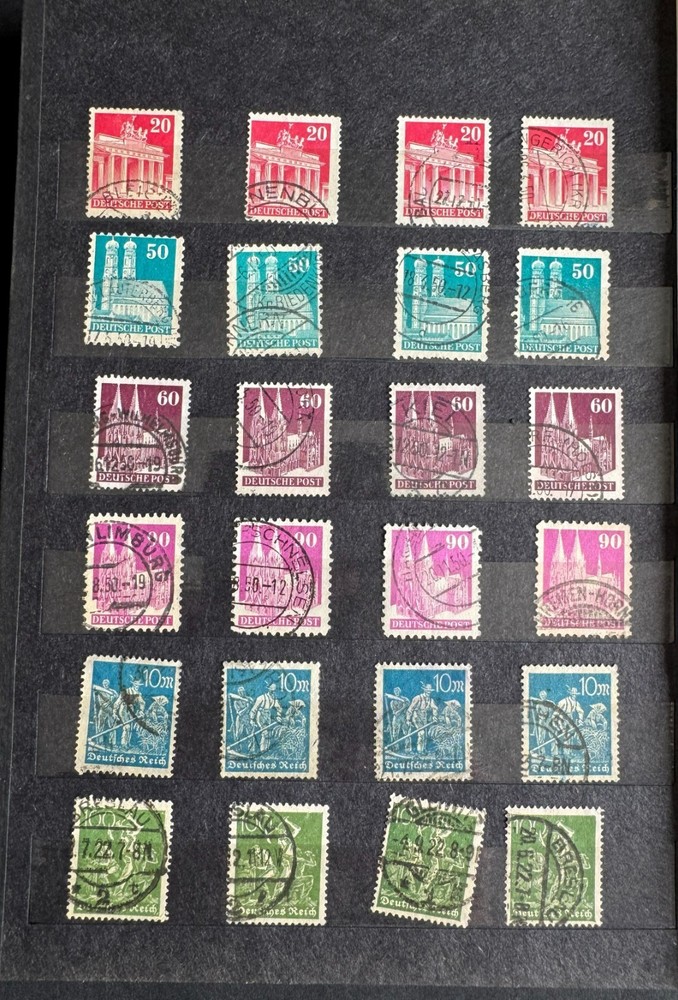24 Vintage Germany Deutsche Post & Deutsches Reich Used Stamp Lot Mixed Used