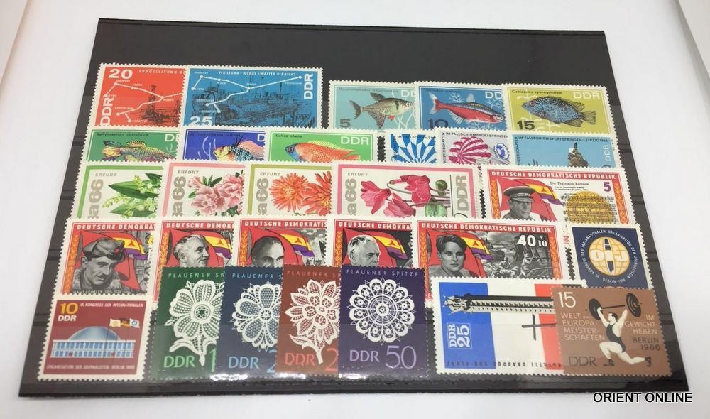 German DDR 1966 SC#808-872, Stamps, 66 Pieces/25 Set, Mint Never Hinged, MNH OG