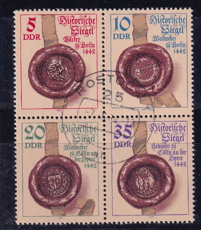 DDR used 2884-7 Scott 2422-5 Historical seals