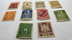 Vintage German Inflation Stamps – Hyperinflation Era 1922–23 – Lot of 10