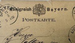1880 Bavaria Postal Card Annweiler Speyer Scott UX3 Rose Order Pfalz