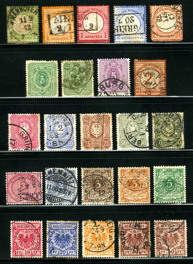 Germany #2/#51 1872-1900 Assorted Early Imperial Eagle Issues F-VF Used 24 Items