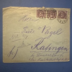 1923 Weimar Republic Hyperinflation Cover – Triple 100 Billion Mark Franking