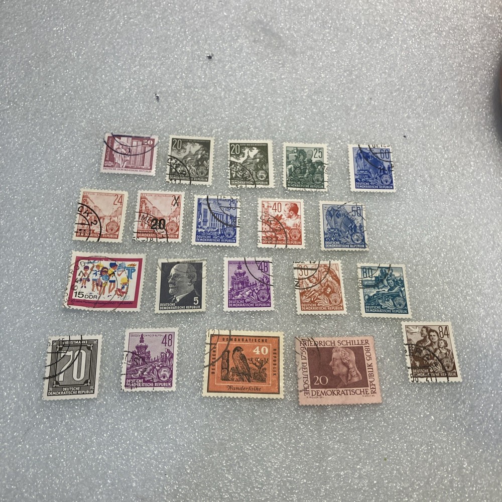 20 USED mixed varied Vtg. 1950-1990 DDR East Germany stamps; $1 Ships/A DEAL!