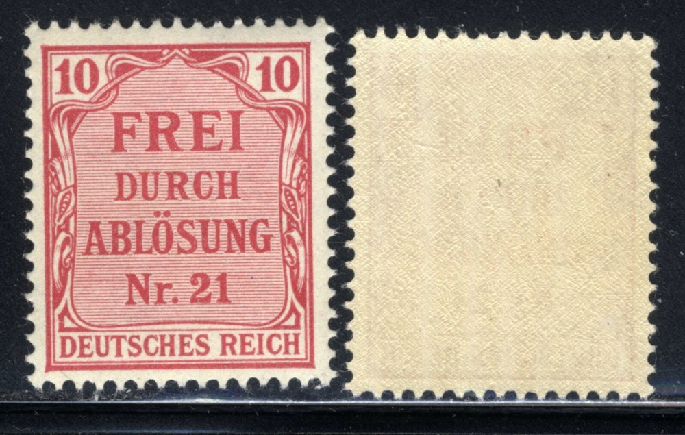 1903 Germany Deutsches Reich Frei Durch Ablösung Nr.21 SC OL4 L01 10pt carmine