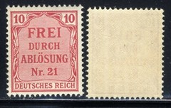1903 Germany Deutsches Reich Frei Durch Ablösung Nr.21 SC OL4 L01 10pt carmine