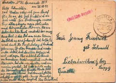 1945 DRESDEN RUINS POST-WWII POSTCARD GEBÜHR BEZAHLT FEE PAID SOVIET ZONE MAIL