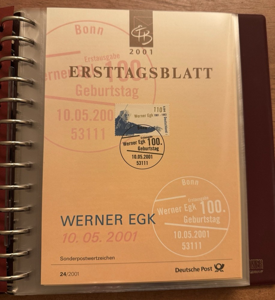 GERMANY FDS ETB 2001/24- 2001/49 27 FIRST DAY SHEETs W/ Binder Rare Set