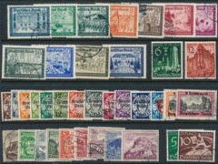 Stamp Germany Year 1939 Set WWII Hitler Danzig Mercedes Volkswagen Blue Ribbon U