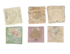 1850’s-1860’s BADEN LOT OF 6 DIFFERENT STAMPS VALUE IN CIRCLE, COAT OF ARMS