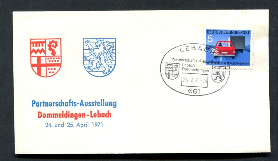 Germany – BRD : Cover from Lebach ( 12.04.1971) – fancy cancels – used