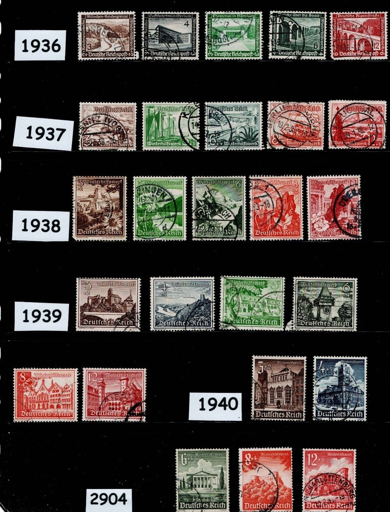 Stamp collection 1936-37-38-39-1940 Germany Winter relief Charity fund #2904