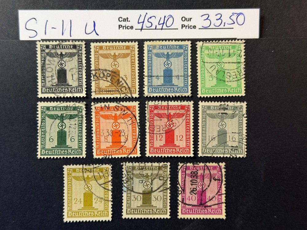 Germany # S1 – S11 Used 2024 Scott Catalogue Value $ 45.40