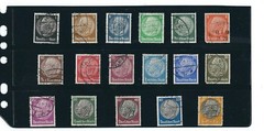 Stamps Third Reich Germany Hindenburg Full Type set of 17 different 1932-1936