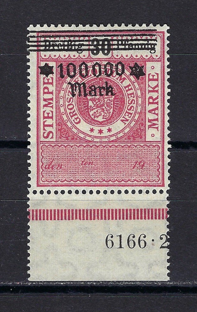 Germany Hyperinflation Stamp w/ selvage 1920s MNH