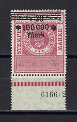 Germany Hyperinflation Stamp w/ selvage 1920s MNH