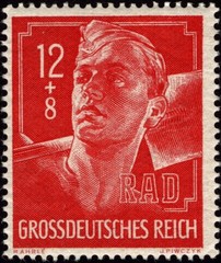 145108 Germany 1944 Semi Postal Stamp Scott #B282 Labor Corpsman Mint Hinged