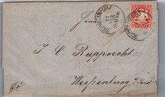 GERMANY 1871 BAYERN POSTAL HISTORY COVER & LETTER ADDR & POSTMARK SCHWEINFURT