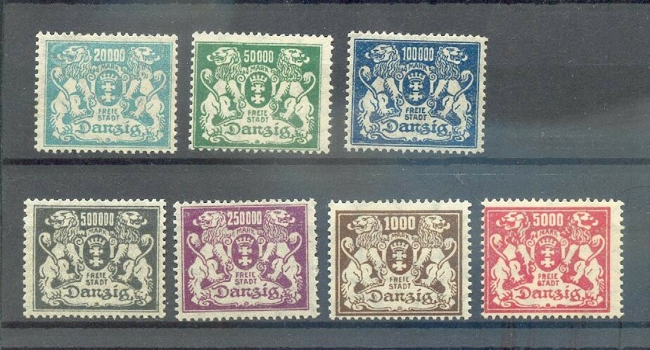 Danzig 151/57 Set MNH Post-Fresh 1920-1923 (70748