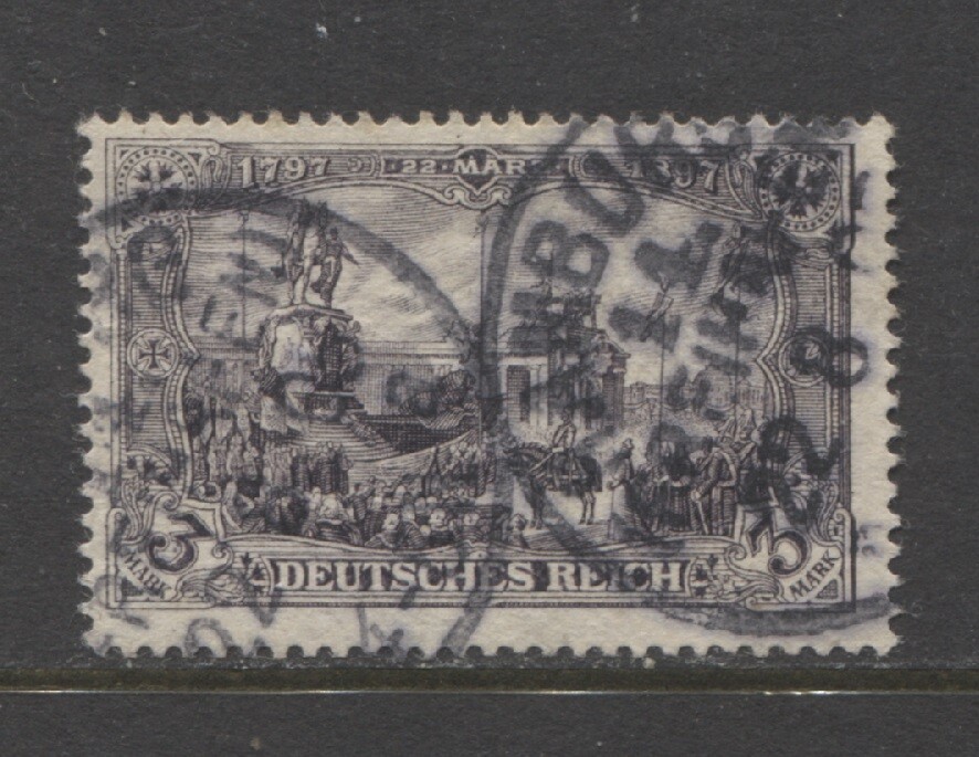 Germany 1902 3 Mark Kaiser Wilhelm Memorial, Berlin used HAMBURG, signed $ 30.0