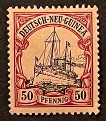 Travelstamps:GERMANY NEW GUINEA STAMPS #14 Kaiser’s Yacht 50pf Mint OG H UnWMK