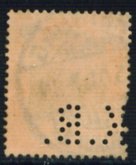 Germany 80pf orange & black with „K.B.“ security perfin.