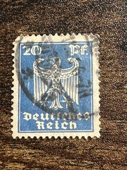 Germany Reich German Eagle 1924 20 pf Blue German Used Actual Stamp TKS1053*
