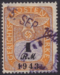 Stamp Germany Poland Revenue WWII Court Document Fee 1943 Selection Used