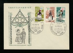 Germany DDR 1968 FDC First Day Cover Costumes Issue sc 992-994 Stamps