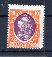 Danzig PROBEDRUCK 54P1 Colors Orange-Purple ** MNH POSTFRISCH 400EUR (CA9442