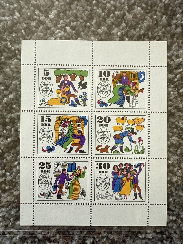 Germany DDR 1092a MNH 1969 Fairy Tale Jorinde and Joringel Mini Sheet of 6