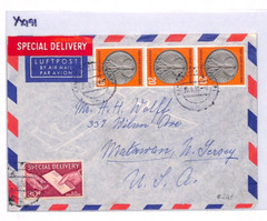 USA 30c *SPECIAL DELIVERY* Cover 1959 Ex GERMANY Air Mail Matawan NJ YX191