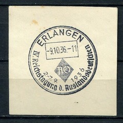 German Reich WW II : Nice fancy cancel from 1936 – Erlangen