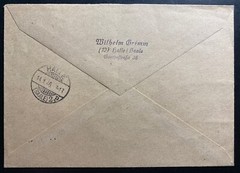 1945 GROSSRASCHEN Germany Registered Cover Post WW2 Local Stamps Issue To Halle