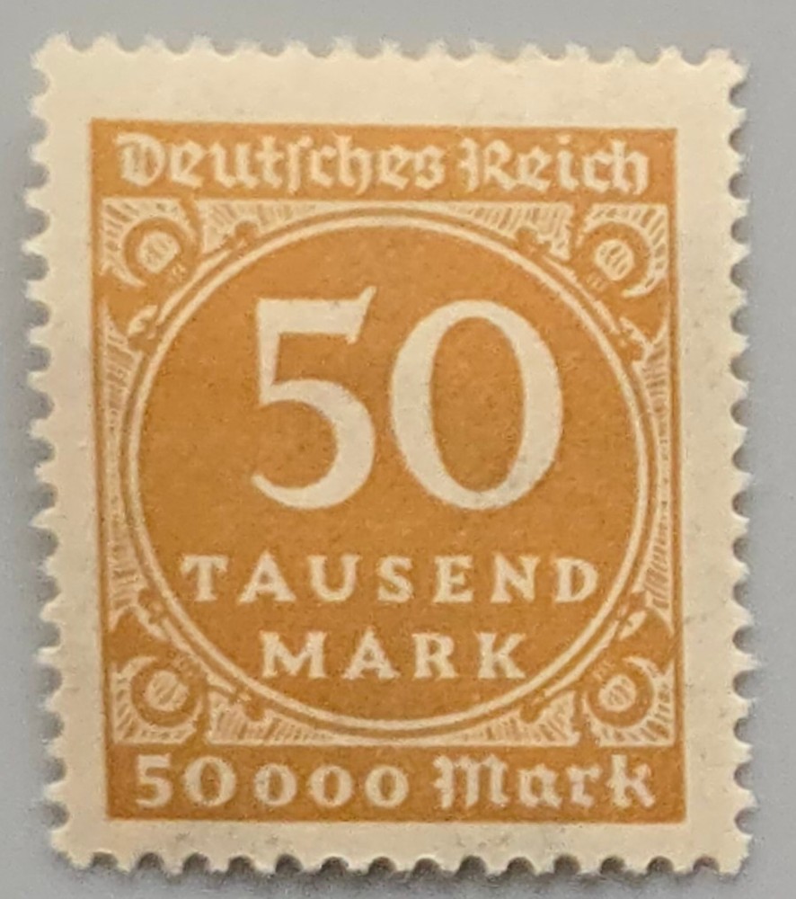 Germany 1923 Weimar Republic 50000 Mark Inflation Numeral Stamp Mint HR