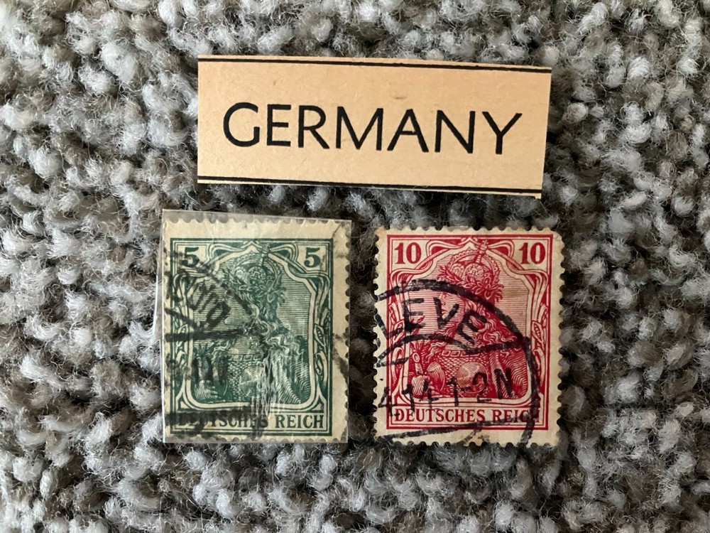 Germany Stamp – Set of 2 – Deutsches Reich – 1900 – 5, 10 cent