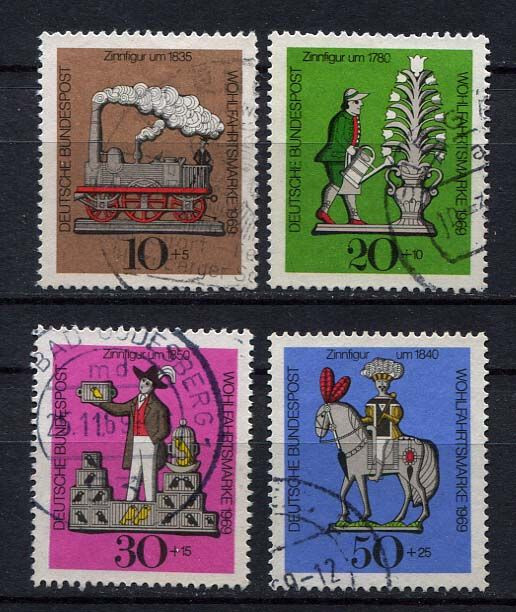 Germany – BRD : Tin Toys Semi-postal set from 1969 – used