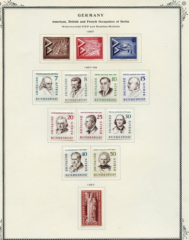 Germany Berlin Scott 9N145/9N157 Lightly Hinged on Album Page