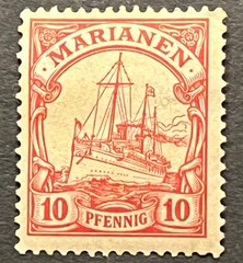 Travelstamps: GERMANY GERMAN MARIANEN STAMPS Kaiser’s Yacht MOGH 10pf UNWMK